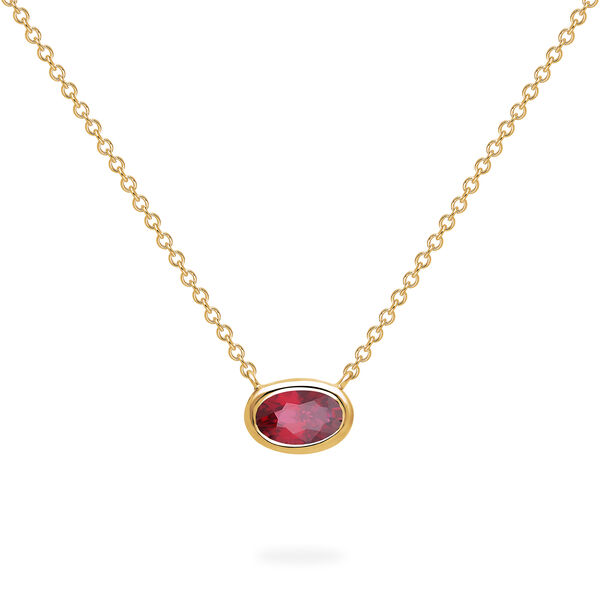 Yellow Gold Ruby Pendant Necklace